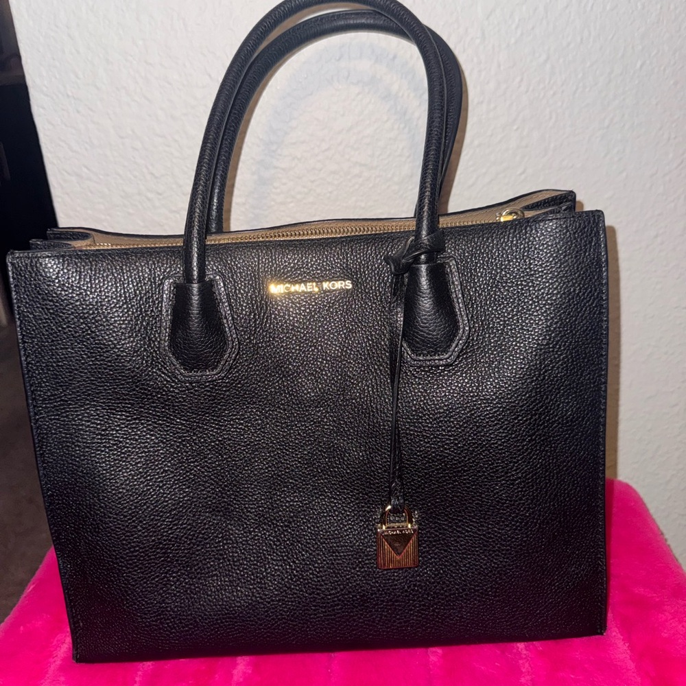 Michael Kors Black Pebbled Leather Satchel
